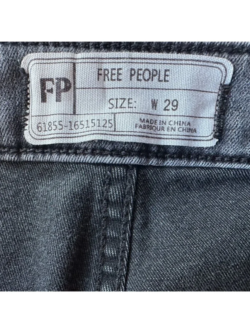 Free People Womens 29 Jeans We The Free Float On Flare Distressed Black Raw Hem